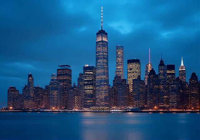 The New York financial district skyline representing our global headquarters